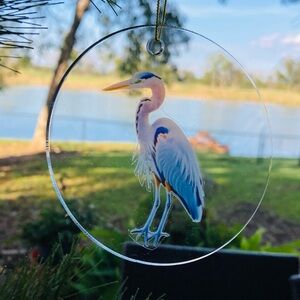Elegant Heron Holiday Ornament